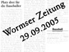 Wormser Zeitung 29.09.2005